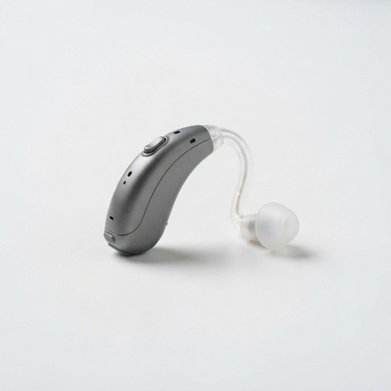 Close-up of a modern digital hearing aid